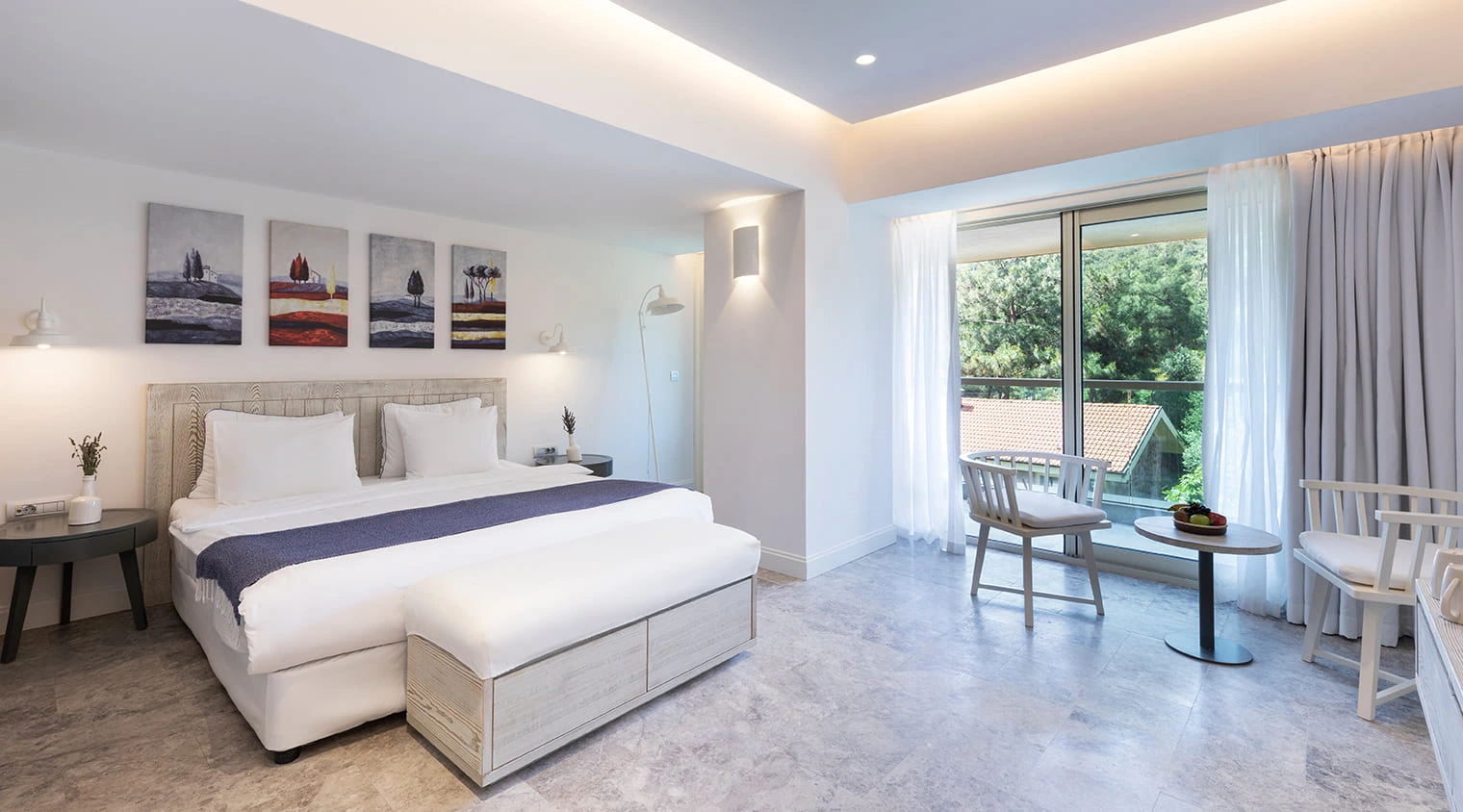 Superior Forest View Room interior with pine forest view at D Resort Ayvalik